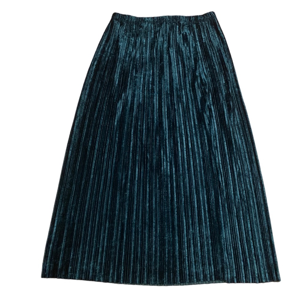 Velvet Teal Pleated Maxi Skirt - Vintage NWOT